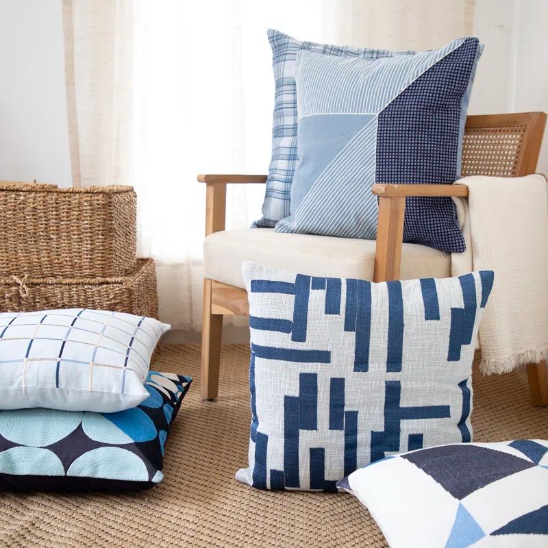 Embroidered Cotton Throw Pillow