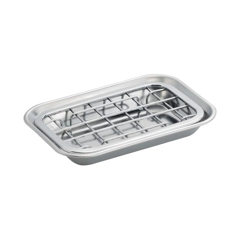 Gia Bar Soap Dish for Bathroom Vanities, Kitchen Sink - 2 Piece, Polished