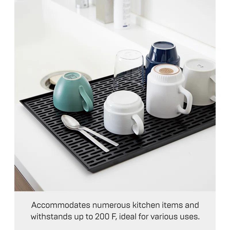 Yamazaki Home Yamazaki Home Sink-Side Draining Mat - Kitchen Dish Rack Tray Drainer, Plastic