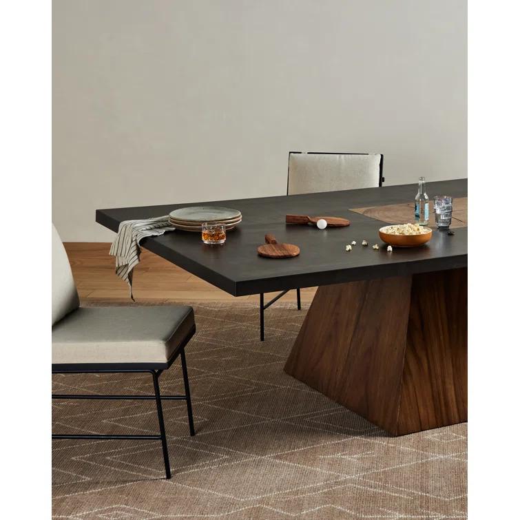 Natural Brown Guanacaste Wood and Iron Ping Pong Table with Net