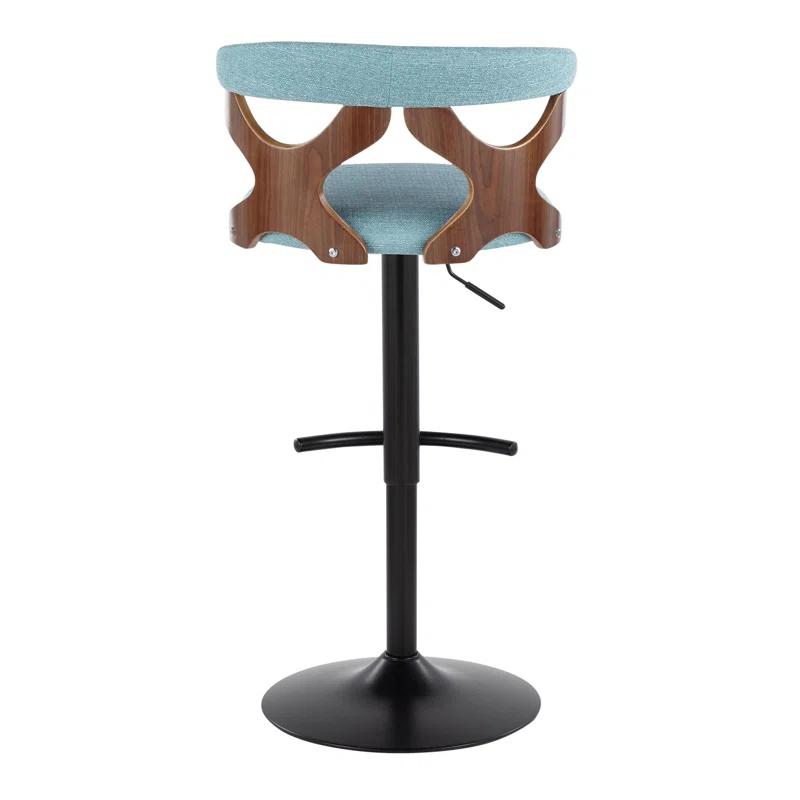 LumiSource Gardenia Swivel Upholstered Adjustable Height Counter Stool with Metal Frame (Set of 2)