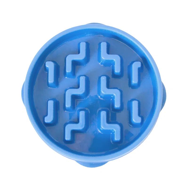 Outward Hound Outward Hound Fun Feeder Slow Bowl, Slow Feeder Dog Bowl, Blue