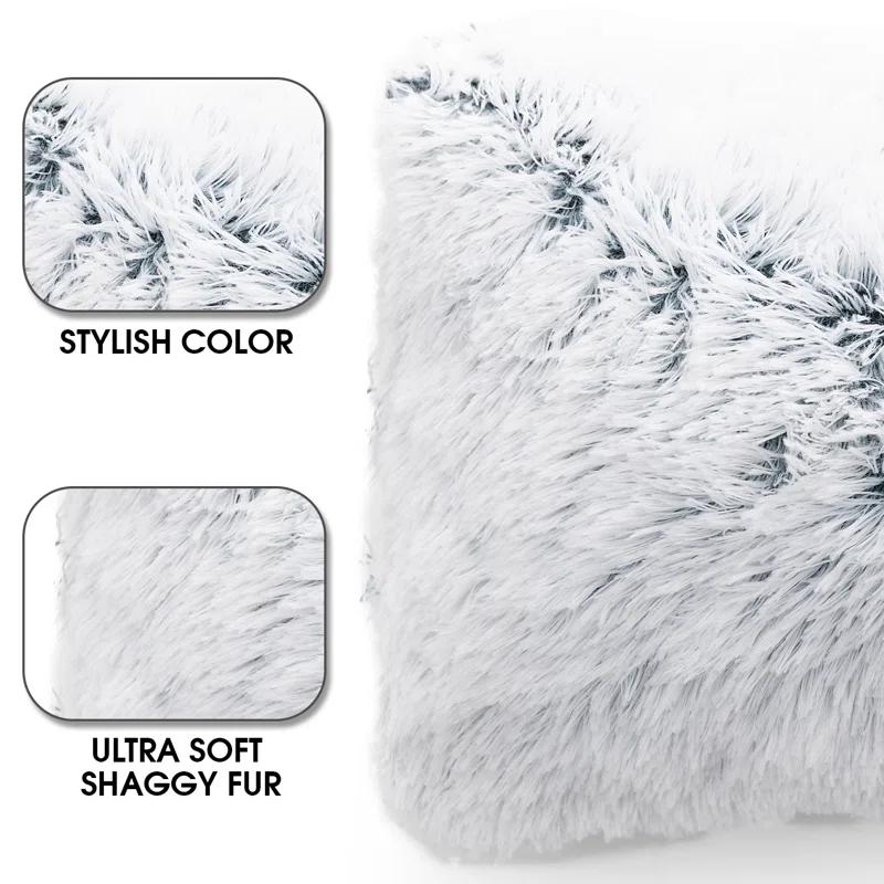 Cheer Collection Cheer Collection Shaggy Hair Decorative Throw Pillows (Set of 2)