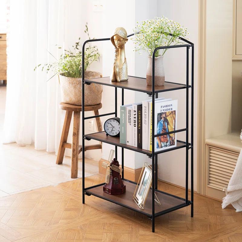 Lejon No Assembly Folding Etagere Bookcase