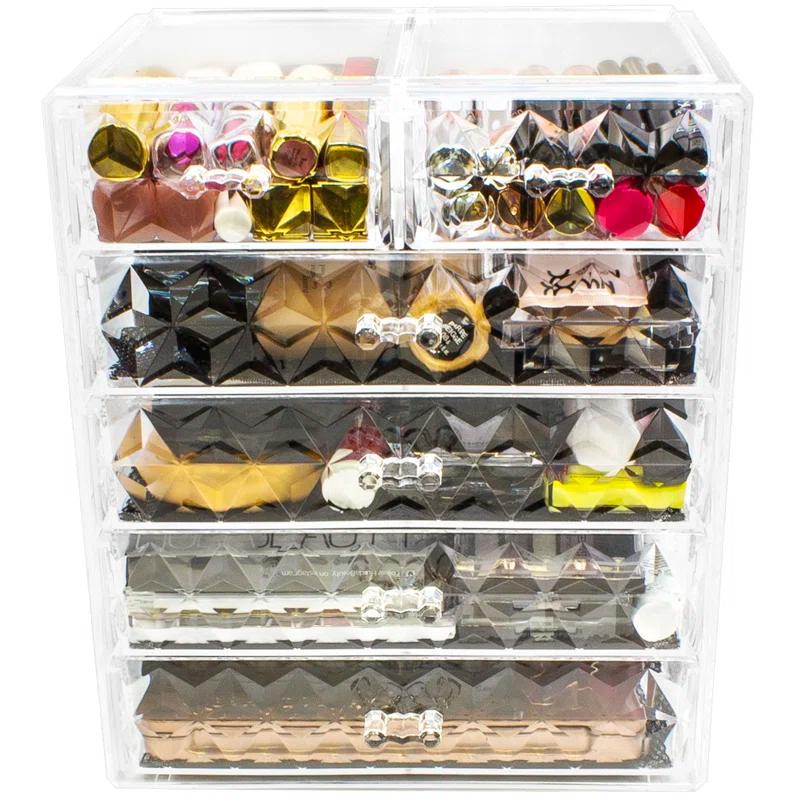 Sorbus Sorbus 6 Drawers Acrylic Makeup and Jewelry Cosmetics Organizer in Diamond Design