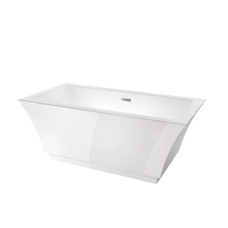 Orion 59'' x 30'' Freestanding Soaking Acrylic Bathtub