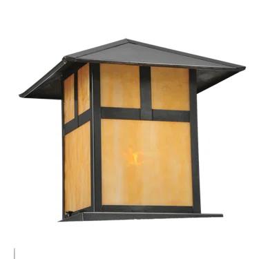 Seneca Black and Beige Mission Style Pier Mount Light