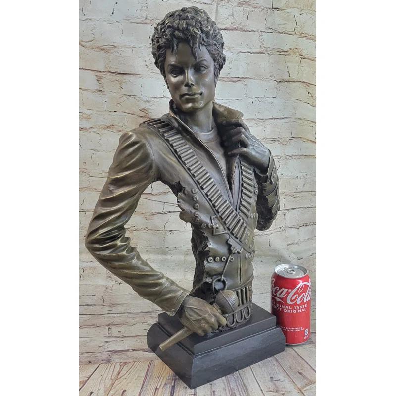 Red Barrel Studio® Michael Jackson Limited Edition Bronze Metal Sculpture King Of Pop By Aldo Vitaleh
