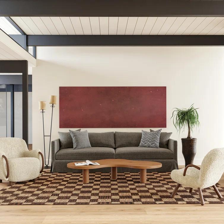Ebern Designs Quince Checkered Wool Area Rug