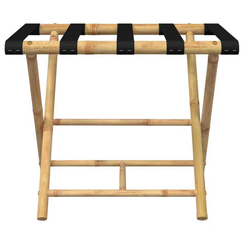 Vidaxl Folding Luggage Rack 24.4"X16.5"X19.9" Bamboo