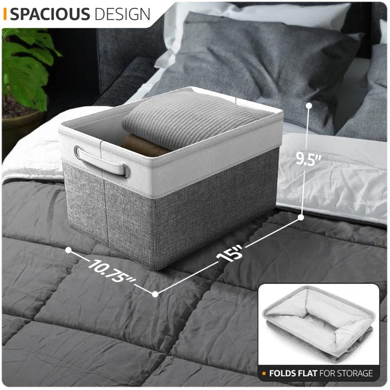 Sorbus Sorbus Fabric Storage Bins for Shelves Set of 6 - 15 Inch Sturdy Collapsible Storage Bins with 2 Handles, Foldable Baskets for Organizing Home, Closets, Shelf, Toys, Clothes, Large Decorative Storage Baskets
