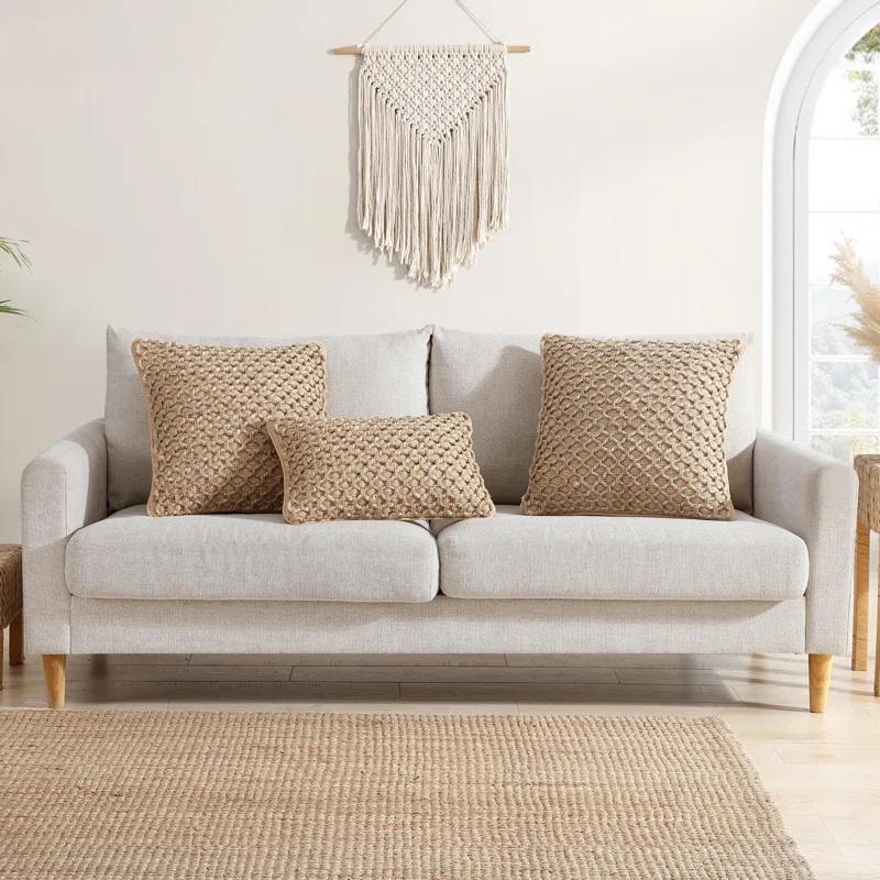 Boho Living Boho Living Jada Decorative Pillow Collection Jute/Cotton Indoor Square Throw Pillow with & Insert (Set of 2)
