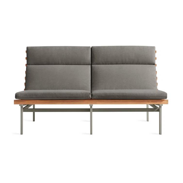 Perch 59'' Wide Powder Coated Aluminum Loveseat with Cushions