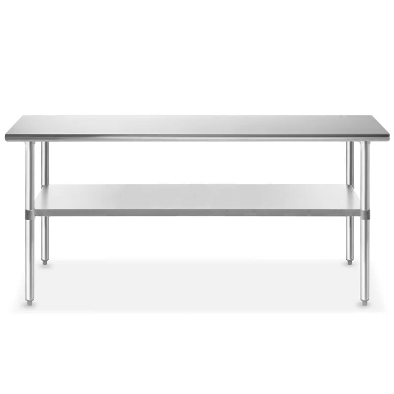GRIDMANN 30" D x 34.5" H Stainless Steel Prep Station with Undershelf