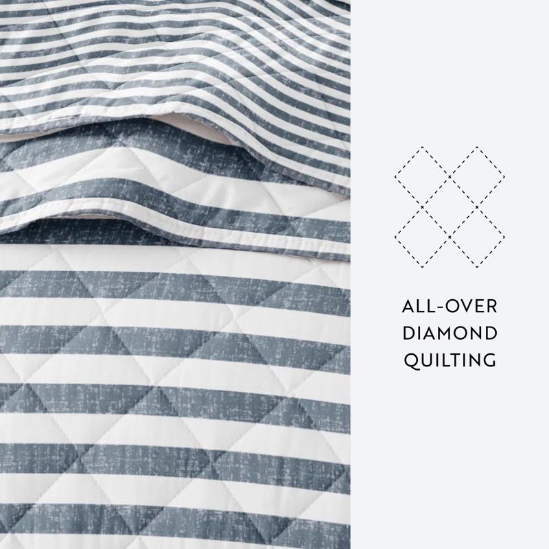 Becky Cameron Quilt Set- Lightweight - All Season Coastal Stripe Bedding