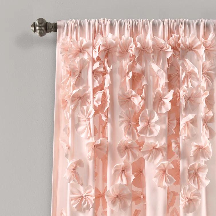 Lush Decor Riley Floral Semi-Sheer Rod Pocket Single Curtain Panel & Reviews | Wayfair