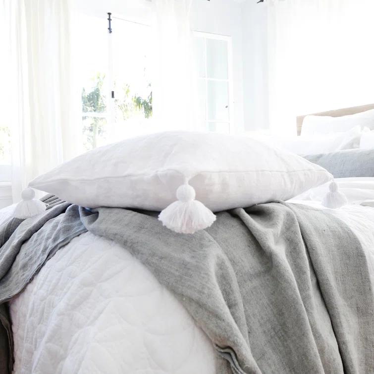 Pom Pom At Home Montauk Tassels Feather Reversible Throw Pillow