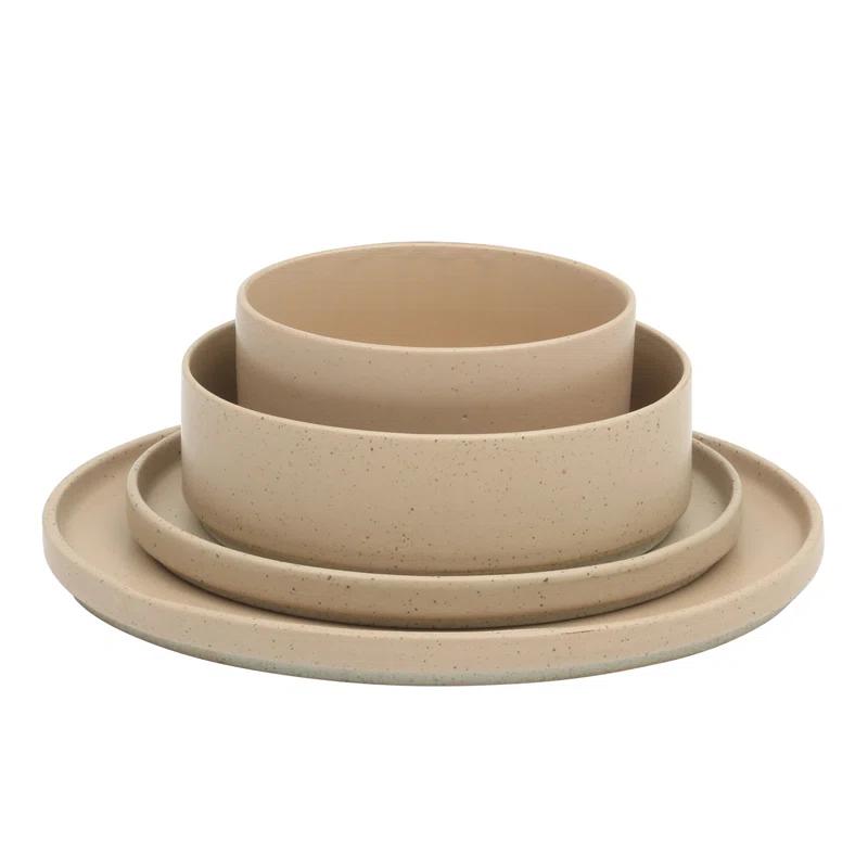 Gibson Elite Gibson Elite Tatum Premium Porcelain Matte Reactive Glaze 16 Piece (Service for 4) Plates and Bolws Stackable Dishes Ceramic Dinnerware