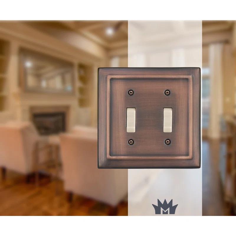 Monarch Abode Architectural 2 - Gang Toggle Light Switch Standard Wall Plate (Set of 2)