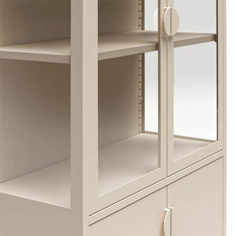 CosmoLiving by Cosmopolitan Chloe Tall Metal Display Cabinet with 2 Arched Glass Doors