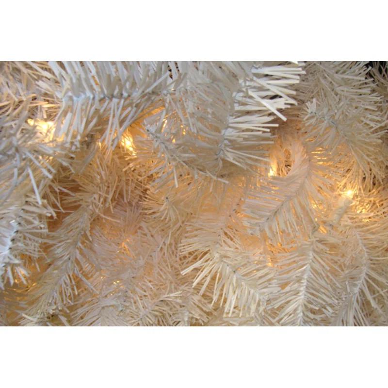 Northlight Seasonal Pre-Lit White Commercial Snow White Pine Artificial Christmas Wreath - 6-Foot Clear Lights