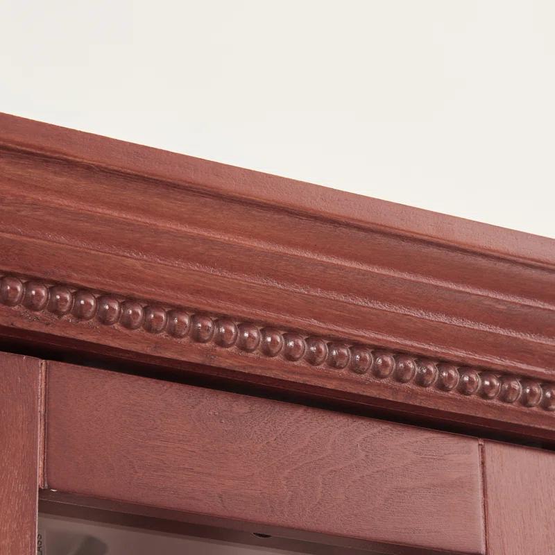 Lipoton Corner Curio Cabinet Lighted Corner Display, Glass Display Shelf Shelving Bar Cabinet With Tempered Glass Door, Bar Cabinet,Cabinet With Adjustable Shelf Glass Cabinet Shelves Bead Bulb Included