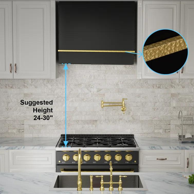 Akicon Akicon 36" Stainless Steel 600 CFM Ducted (Vented) Wall Mounted Required Range Hood AK-HS36HA-JBG