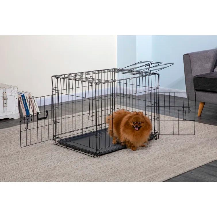 Go Pet Club Metal Collapsible Pet Crate with 3 Doors