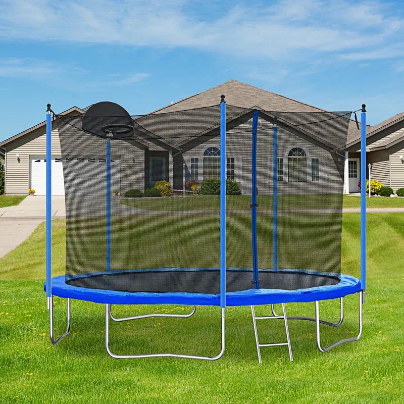 Audiohome Audiohome 12' Round Backyard Trampoline with Safety Enclosure