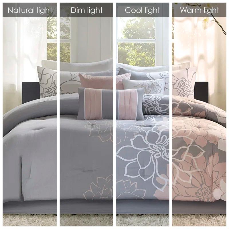 Lola 7 Piece Floral Cotton Comforter Set