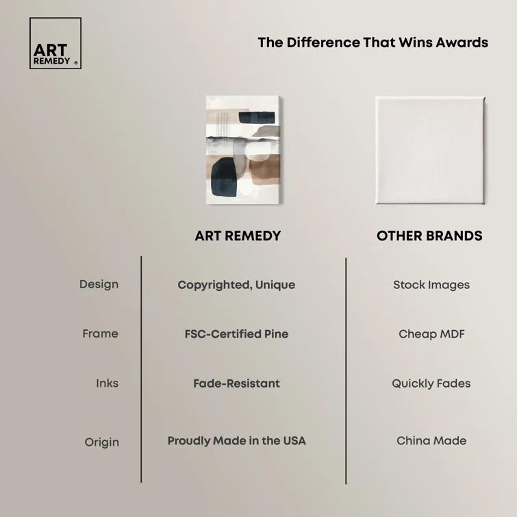 Art Remedy Shapes Abstracts " Layers Of Depth " by Art Remedy on Canvas