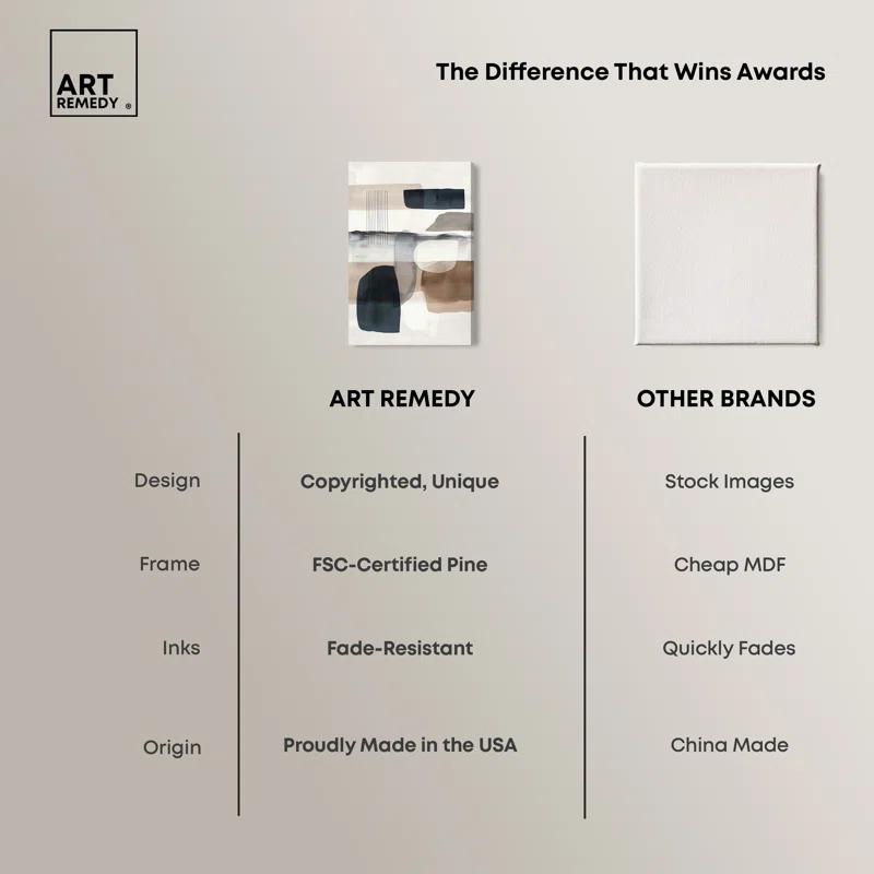 Art Remedy Shapes Abstracts " Layers Of Depth " by Art Remedy on Canvas