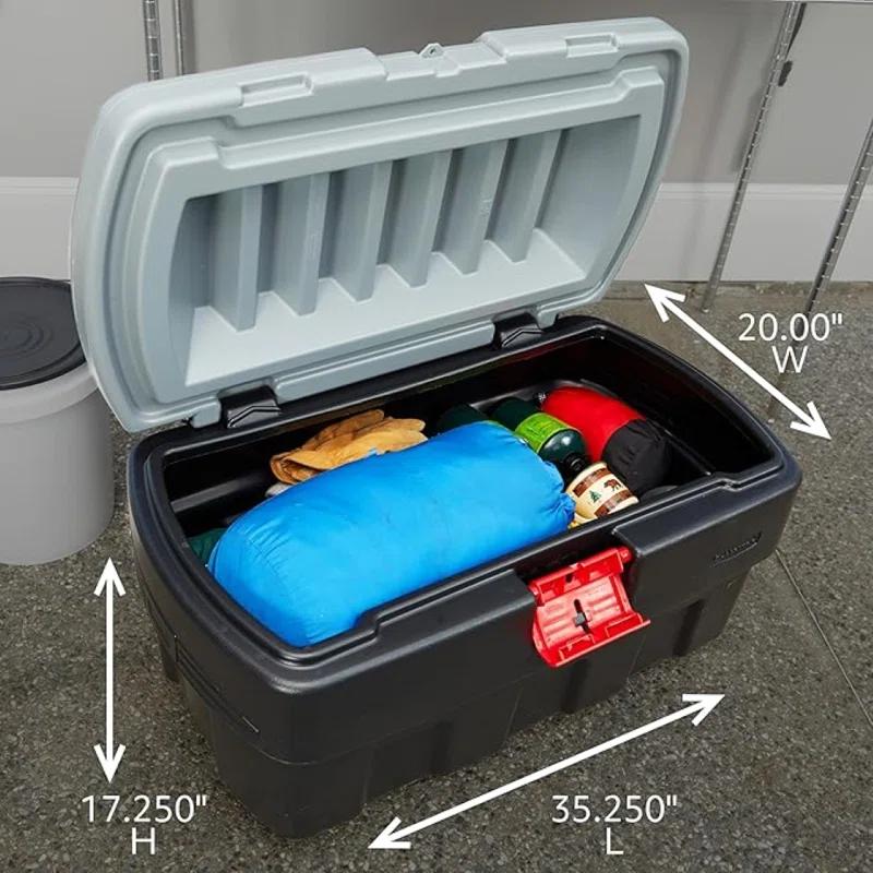 Rubbermaid Rubbermaid 35 Gal Action Packer Heavy Duty Storage Tote with Lockable Lid