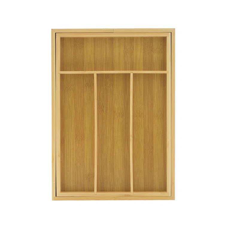 JoyJolt JoyJolt Bamboo Expandable Flatware Drawer Organizer for Kitchen Utensils