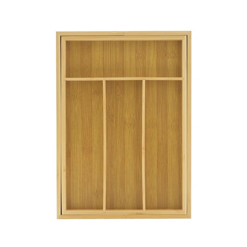 JoyJolt JoyJolt Bamboo Expandable Flatware Drawer Organizer for Kitchen Utensils