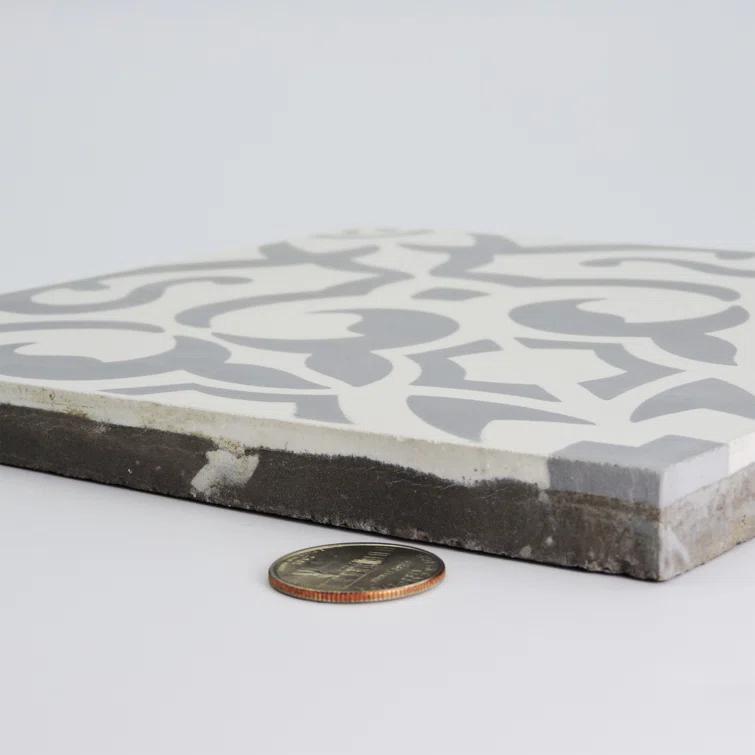 Moroccan Mosaic Atlas Handmade 8" x 8" Cement Field Tile | Perigold