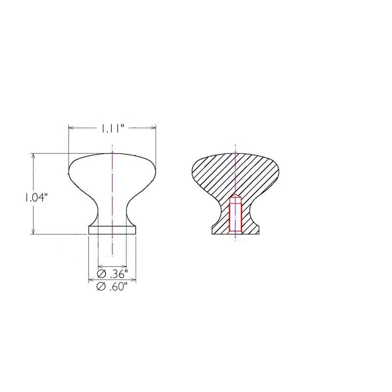 Design House Design House 564567 1.25-inch Mushroom Cabinet Knob, Satin Nickel, 5-Pack (Set of 5)