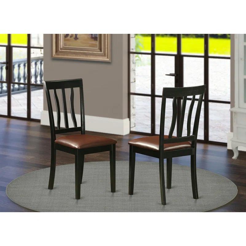 Wooden Importers 18'' H Faux Leather Side Chair (Set of 2)