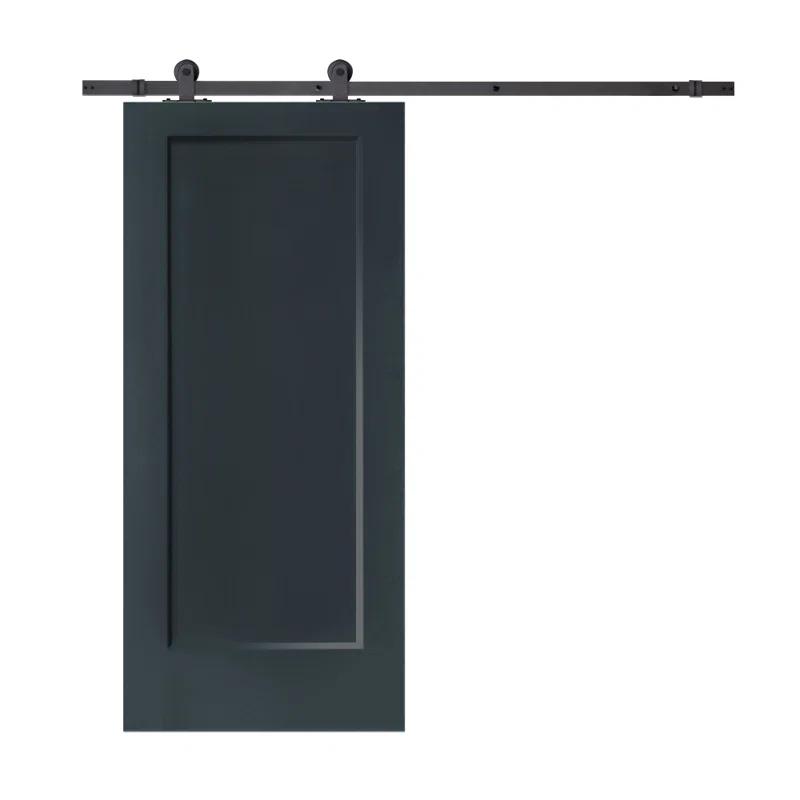 Calhome 1 Panel Shaker Composite Modern Interior Sliding Barn Door with Hardware Kit