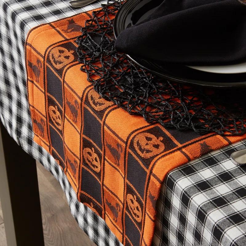 The Holiday Aisle® Vaillancourt Halloween Woven Check Table Runner