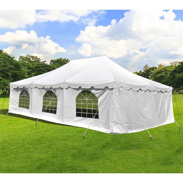 Party Tents Direct 20' x 20' Weekender Pole Party Tent with Sidewalls, Red