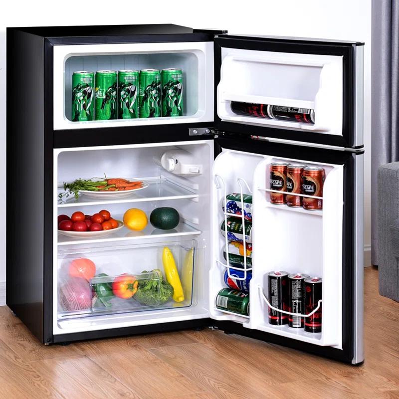 Costway Costway 3.2 Cubic Feet Portable Freestanding Mini Fridge with Freezer