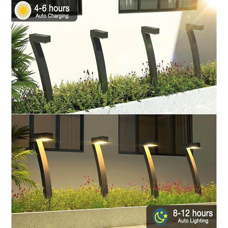 BTERAZ Black Solar Powered Integrated LED Acrylonitrile Butadiene Styrene Pathway Light
