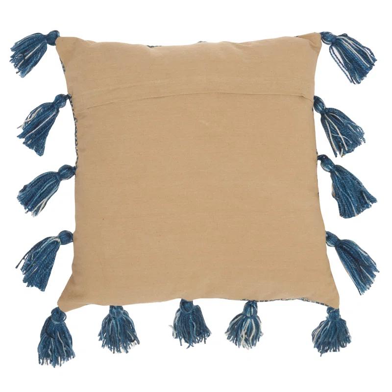 Mina Victory 18" Polyester Blend Throw Pillow With Tassels