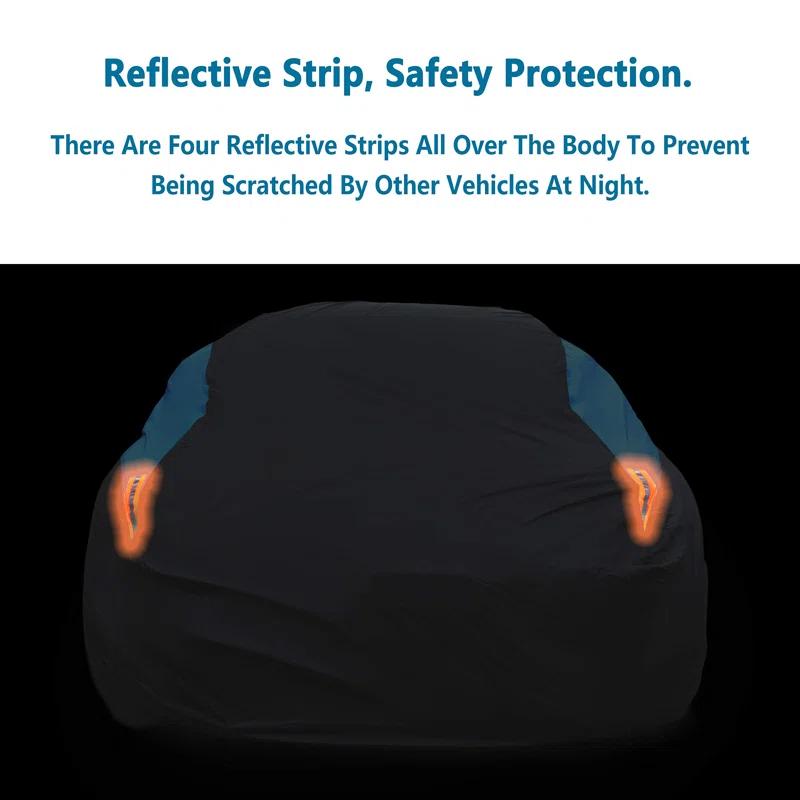 UNIVERSAL WINDOW SOLUTIONS Waterproof Car Cover All Weather Snowproof UV Protection Windproof Outdoor Full Car Cover, Universal Fit For Sedan (Fit Sedan Length 194-206 Inch)