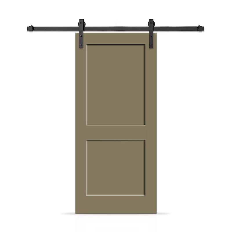 Calhome 2 Panel Shaker Painted Composite Modern Interior Sliding Barn Door with Hardware Kit