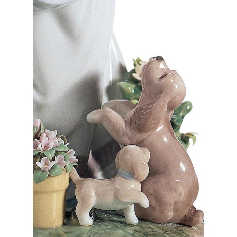 Lladro A Romp in the Garden Girl Figurine