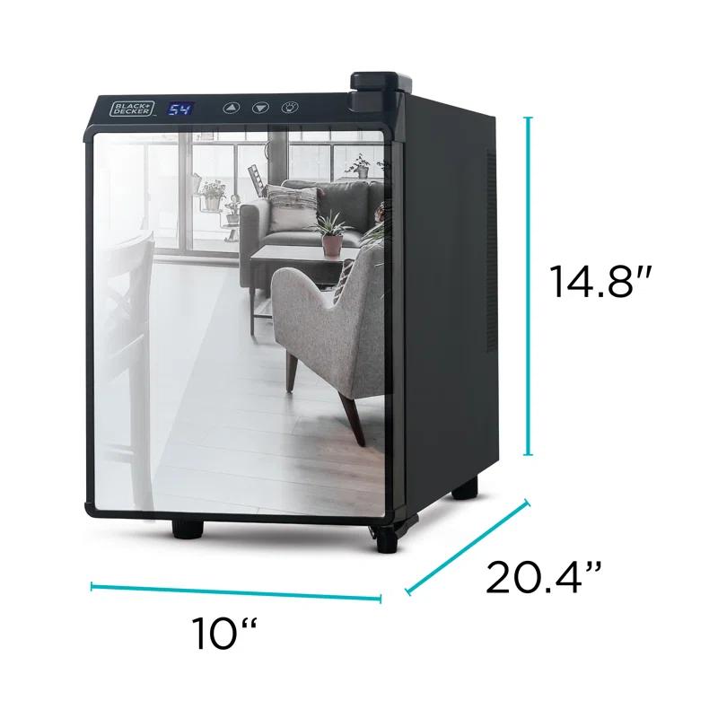 BLACK+DECKER BD6 Series BLACK+DECKER 6 Bottle Wine Cellar,  Mirror Door- Black