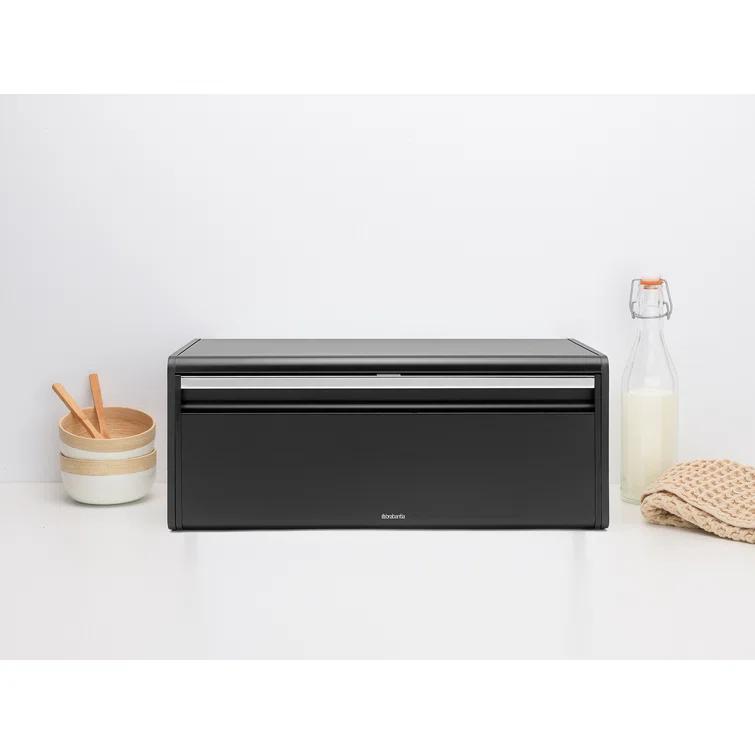 Brabantia Fall Front Bread Box, Matte Steel Fingerprint Proof