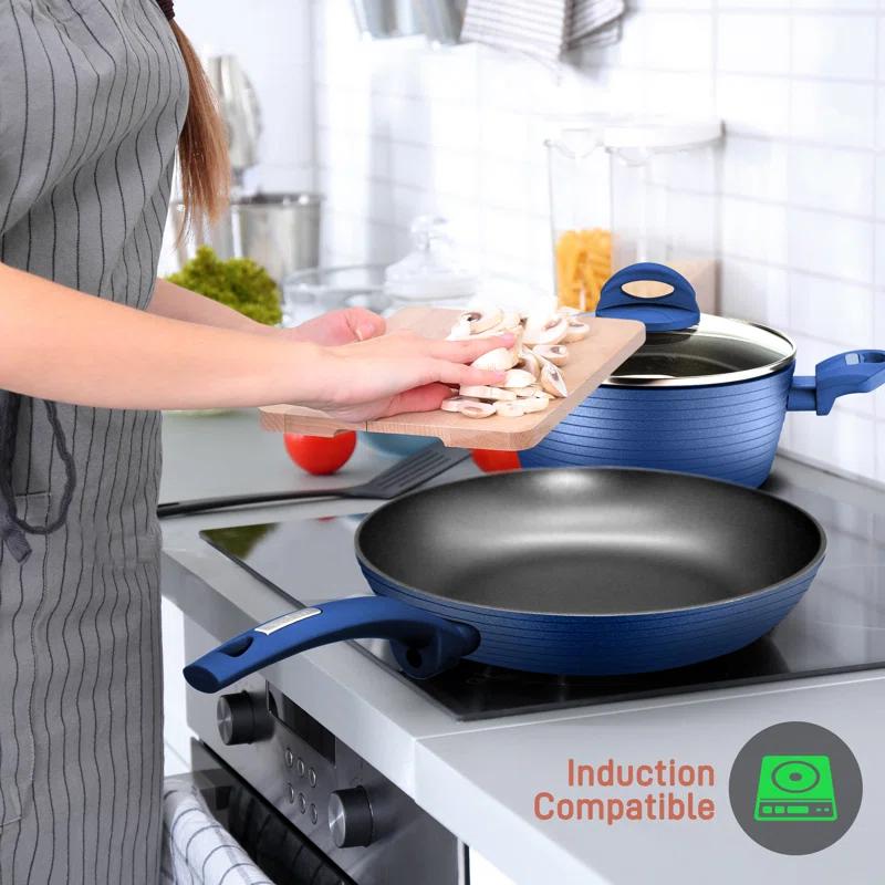 NutriChef 12 - Piece Non-Stick Aluminum Cookware Set